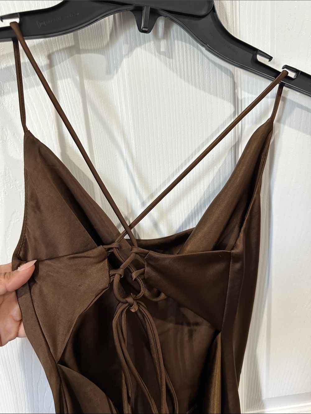 Hello Molly Chocolate Cowl Neck Maxi Slip Dress - Picture 5 of 8
